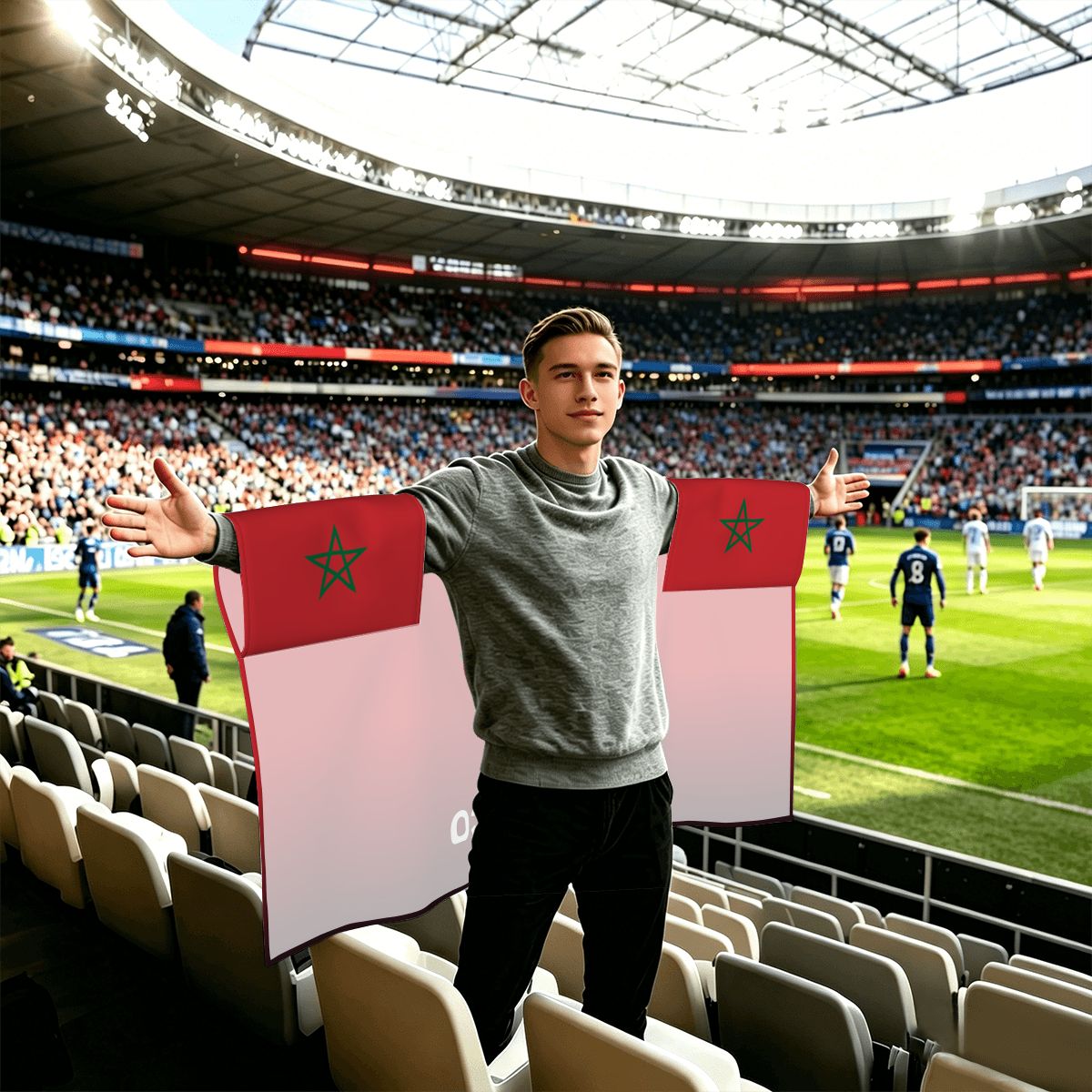 Morocco Flag Sleeve Cape — RAYAH.club