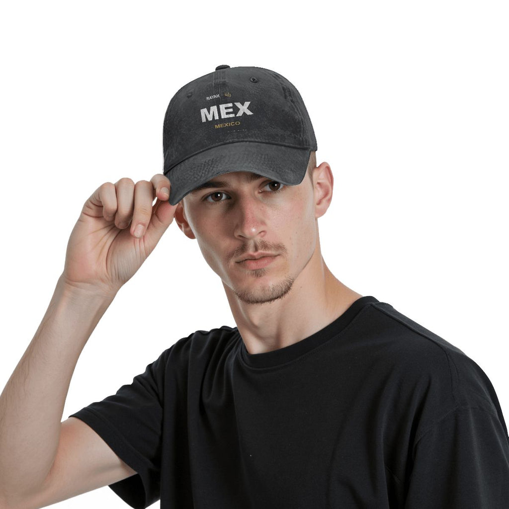 Mexico Washed Denim Cap — RAYAH.club