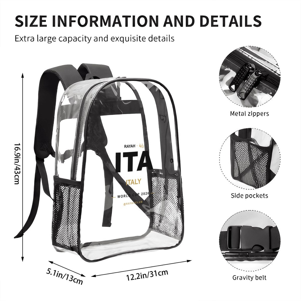 Italy Clear Stadium Backpack — RAYAH.club