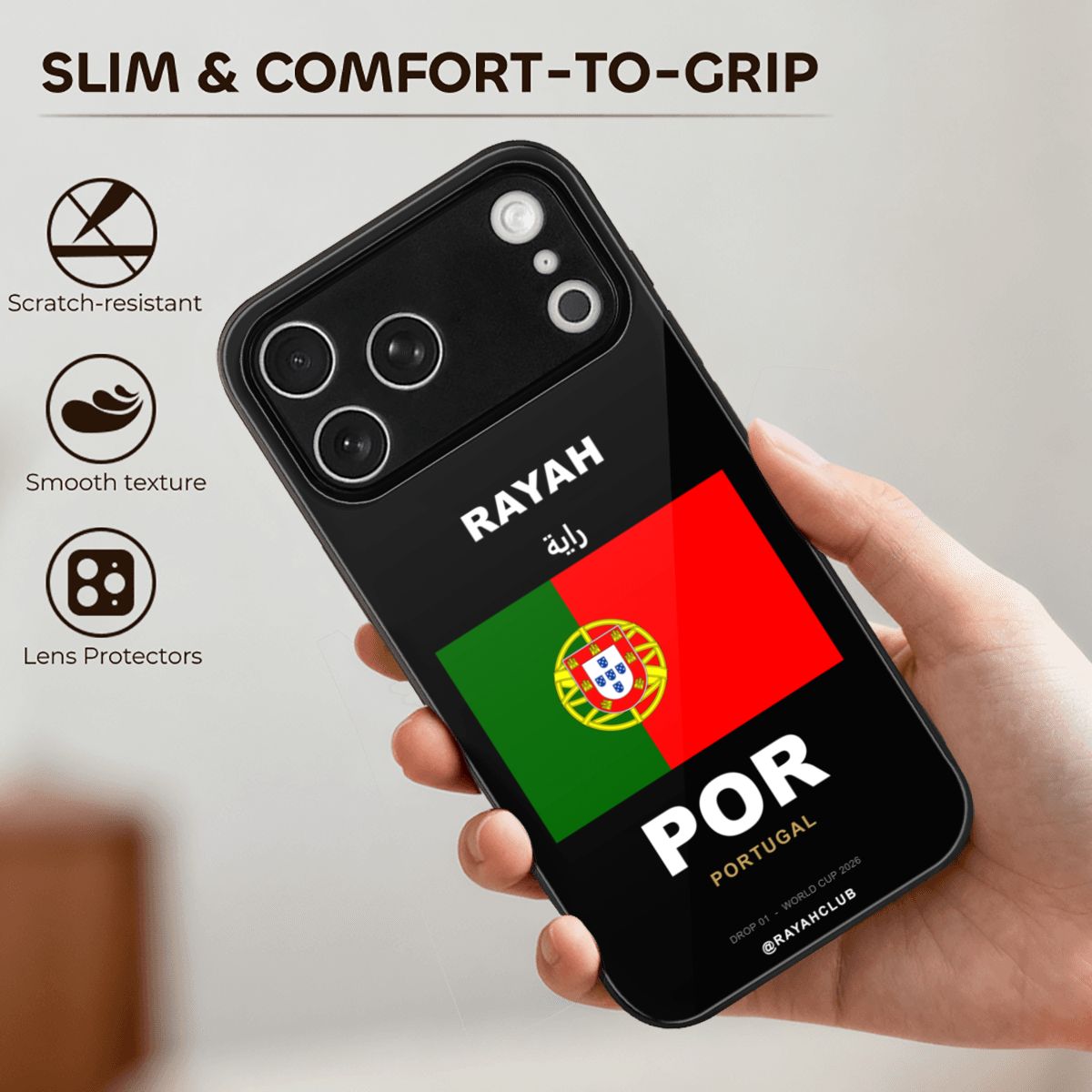 Portugal iPhone 17 Pro Max Glass Case — RAYAH.club