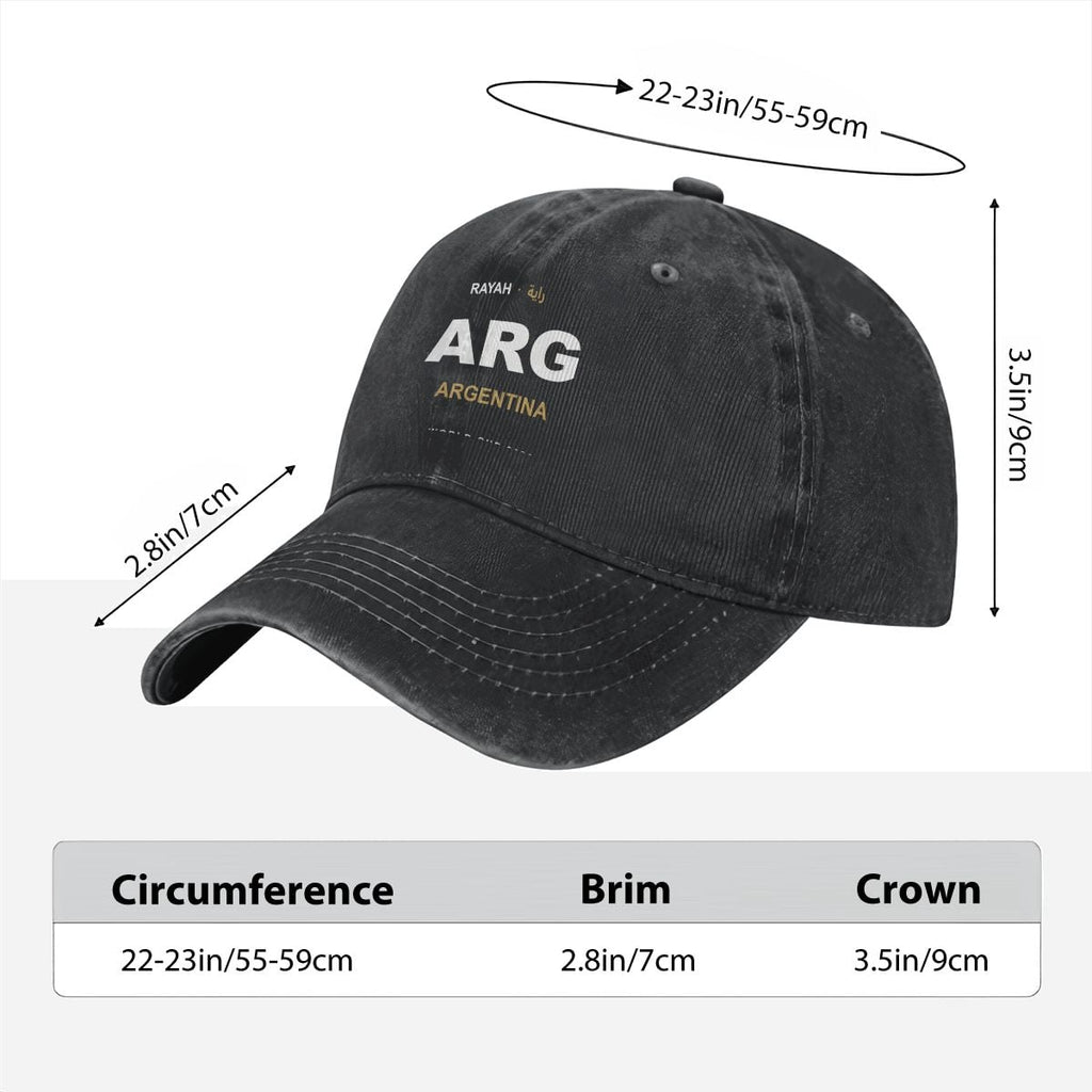 Argentina Washed Denim Cap — RAYAH.club