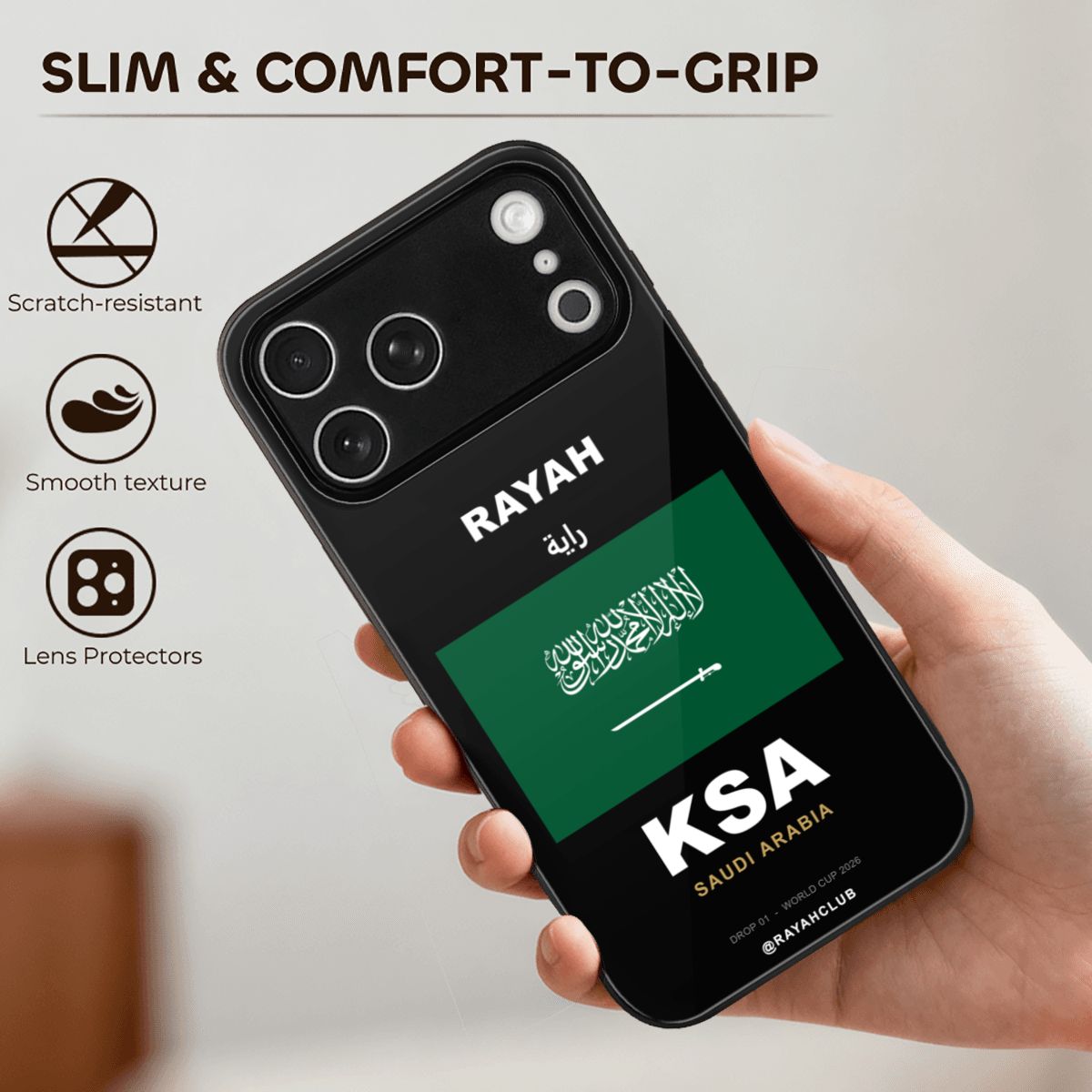Saudi Arabia iPhone 17 Pro Max Glass Case — RAYAH.club