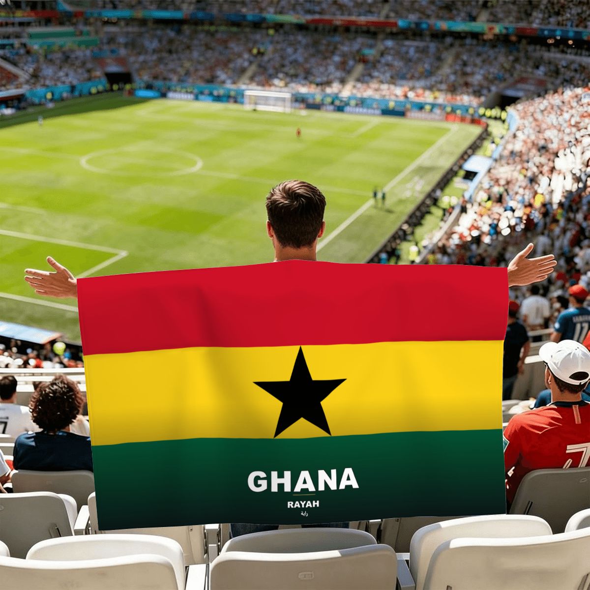 Ghana World Cup 2026 Cape — Fan Flag Wearable