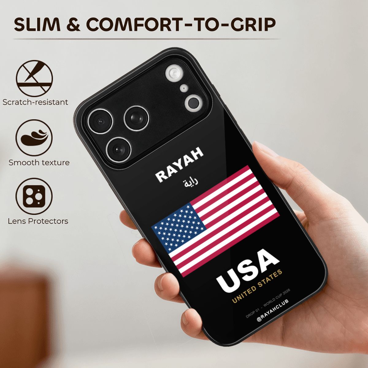 United States iPhone 17 Pro Max Glass Case — RAYAH.club