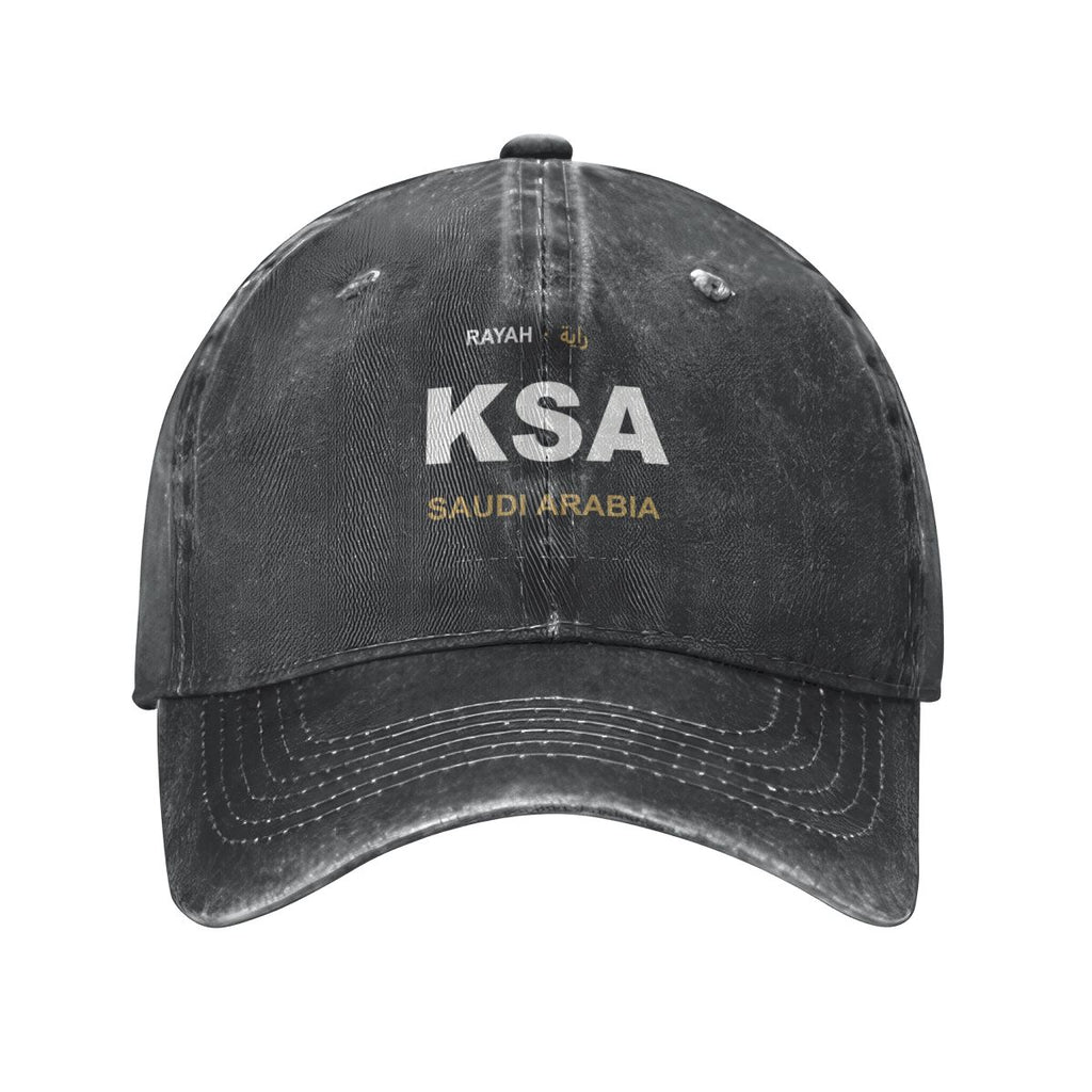 Saudi Arabia Washed Denim Cap — RAYAH.club