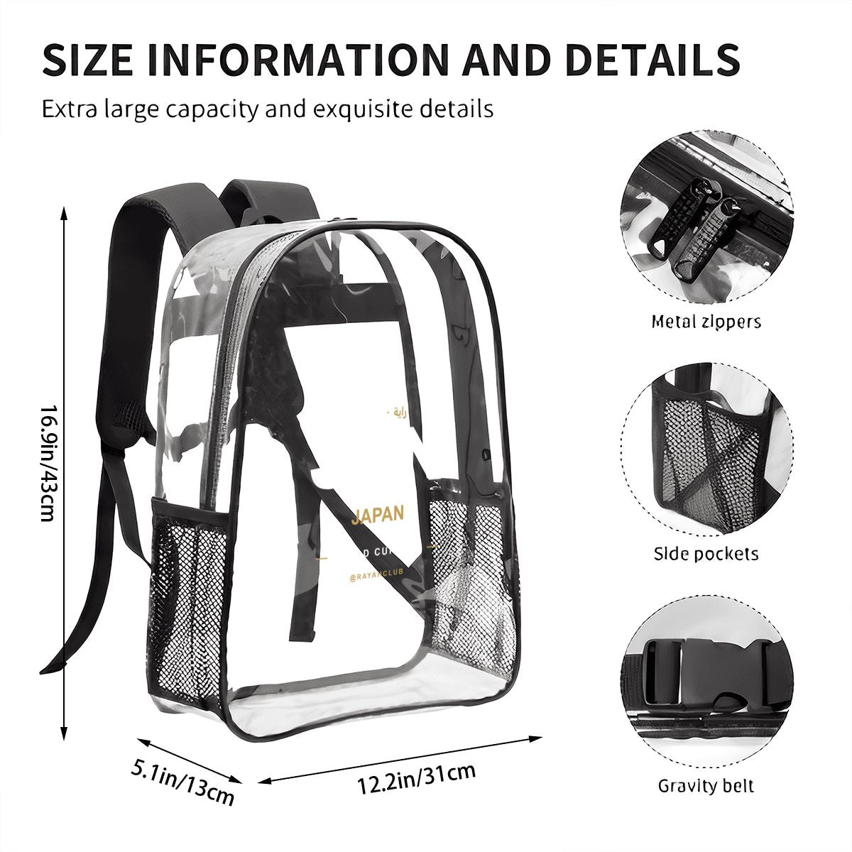 Japan Clear Stadium Backpack — RAYAH.club